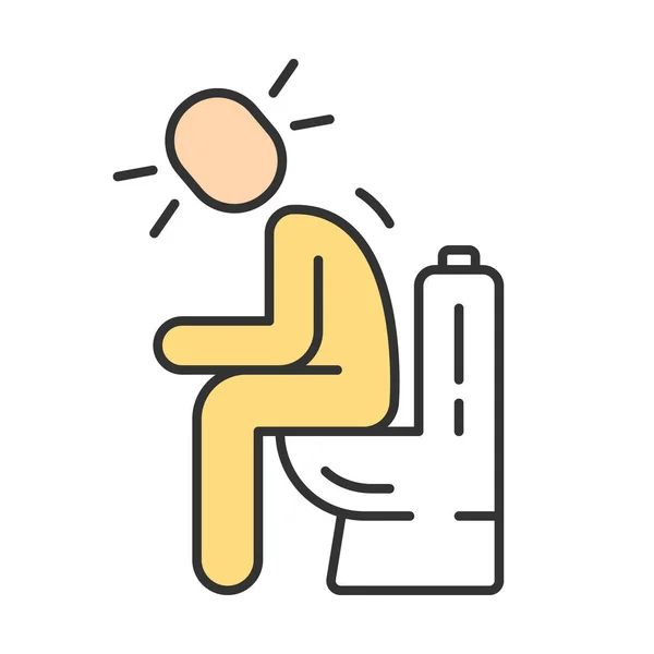 Diarrea, estreñimiento icono de color — Vector de stock
