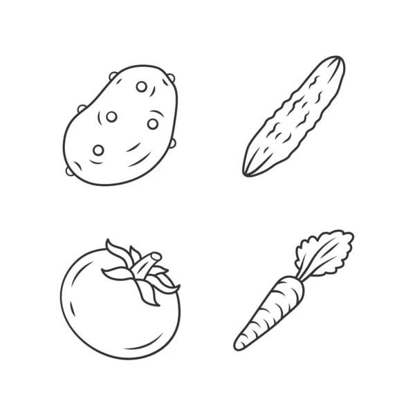 野菜の線形アイコンセット — ストックベクタ