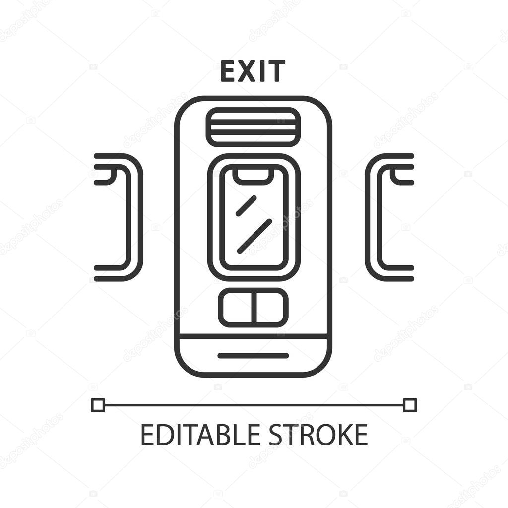 Emergency exit linear icon