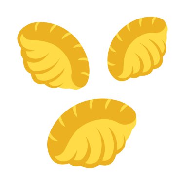 Kabuklar makarna düz tasarım uzun gölge renk simgesi