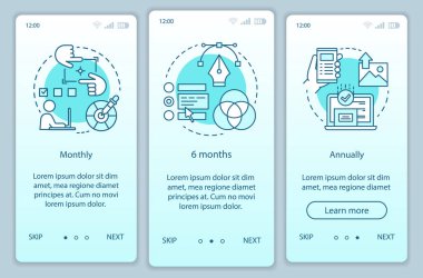 Fotoğraf editörü abonelik mobil uygulama sayfası ekran vect onboarding