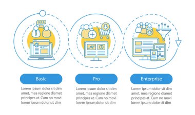 Dijital pazarlama araçları abonelik vektör infografik şablonu