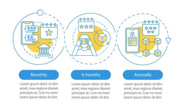 Ar araç abonelik vektör infografik şablonu