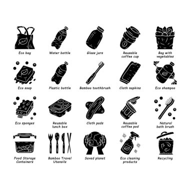 Sıfır atık değişimi el yapımı kabartma simgeleri ayarlandı