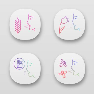 Alerji uygulaması simgeleri set