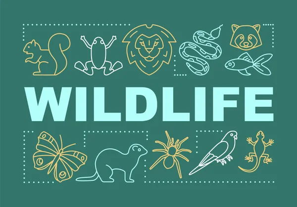 Wildlife szófogalmak banner — Stock Vector