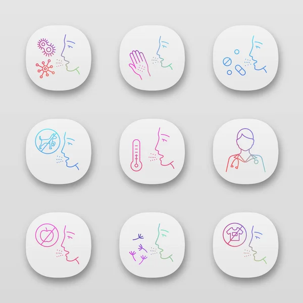 Set di icone dell'app Allergie — Vettoriale Stock