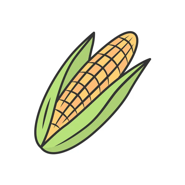 Кукурудза значок кольору — стоковий вектор