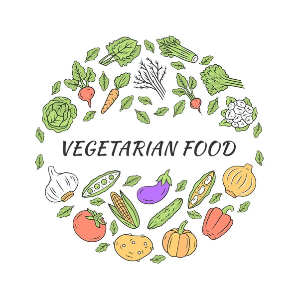 Banner de concepto de palabra comida vegetariana — Vector de stock