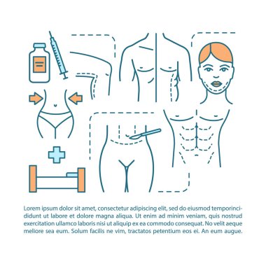 Estetik kozmetik cerrahisi makale sayfası vektör şablonu