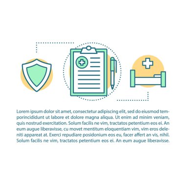 Hastane tedavisi makale sayfası vektör şablonu