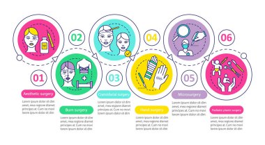 Plastik cerrahi alt-spesiyaller vektör İnfografik şablonu