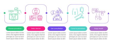 Plastik cerrahi merkezi vektör İnfografik şablonu.