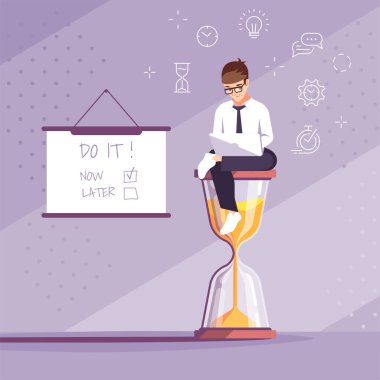 İş motivasyon düz vektör illüstrasyon