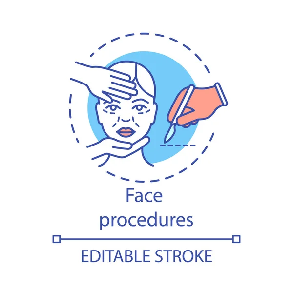 Icono de concepto de procedimientos faciales — Archivo Imágenes Vectoriales
