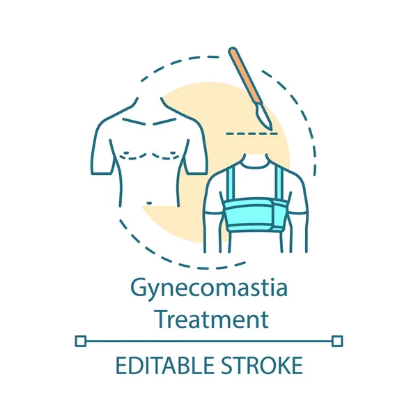 Ginecomastia icono concepto de tratamiento — Vector de stock