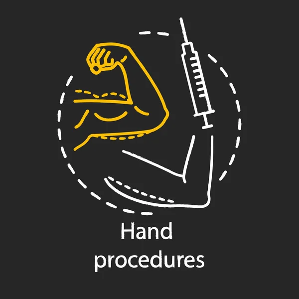 Procedimentos de mão ícone de giz —  Vetores de Stock