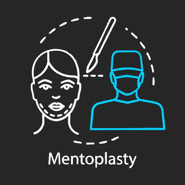 Mentoplasty krijt icoon — Stockvector