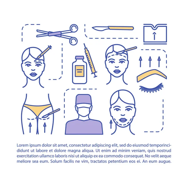 Cosmetische chirurgische hijs procedure artikel pagina vector sjabloon — Stockvector