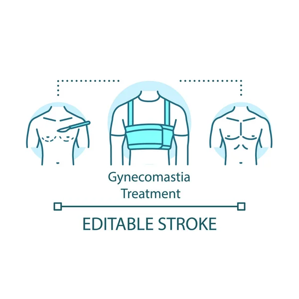 Ginecomastia icono concepto de tratamiento — Archivo Imágenes Vectoriales