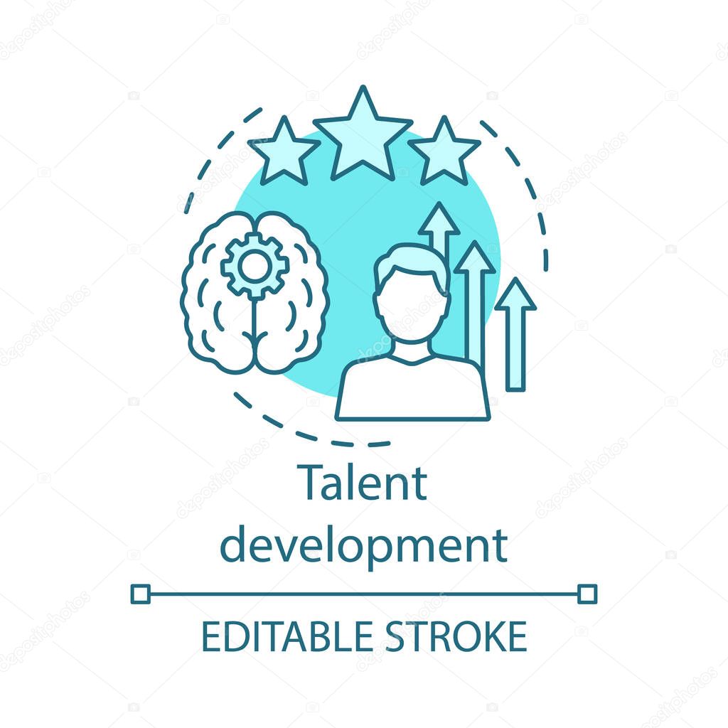 Talent development turquoise concept icon. 