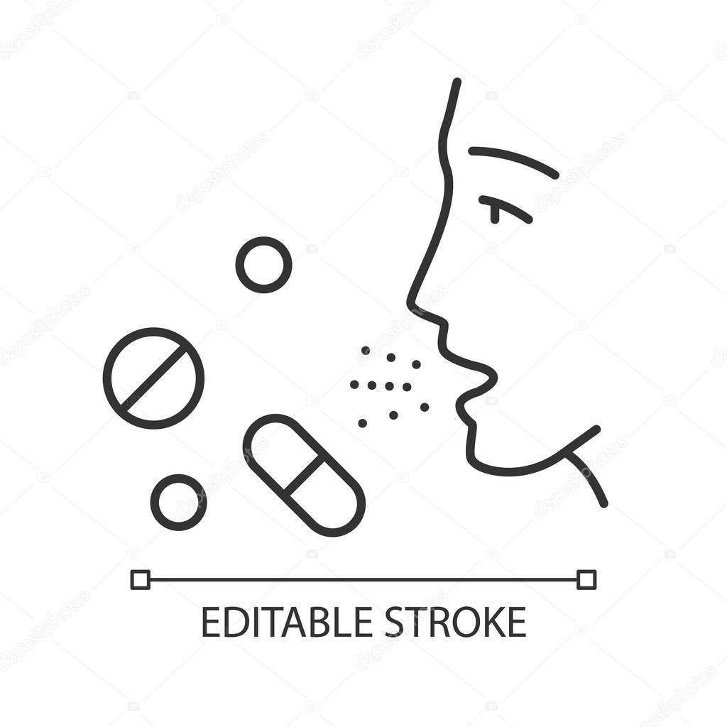 Drug allergies linear icon