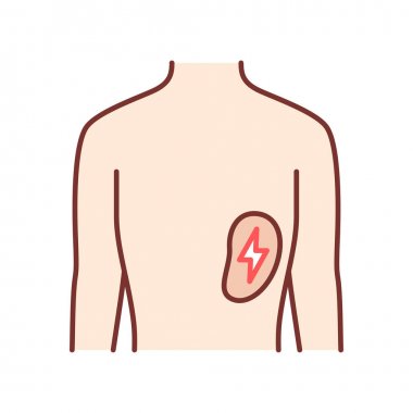 Hasta dalak renk simgesi. İnsan organı ağrıyor. İnsanlar hastalığı. Unhealt
