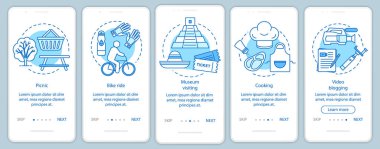 Mobil uygulama sayfası ekran wi onboarding çocuklar ile aile etkinlikleri