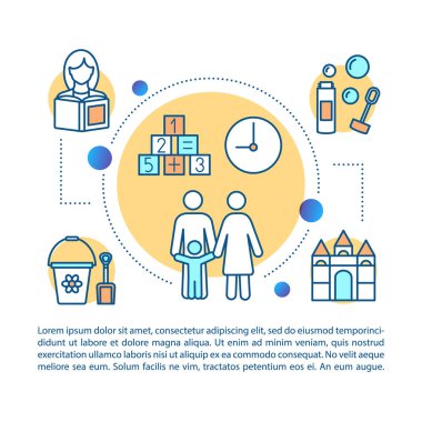 Mutlu aile zamanı makale sayfası vektör şablonu. Çocuk oyunları. Kitap