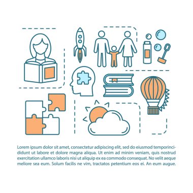 Aile zamanı makale sayfası vektör şablonu. Çocuklarla yürü. Ba