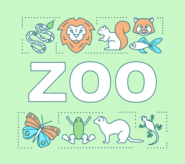 Zoo word concepts banner. Family time together. Animal park. Men — Stock Vector