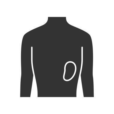 Sağlıklı dalak glyph simgesi. İnsan organı nın sağlığı yerinde. İnsanlar biz