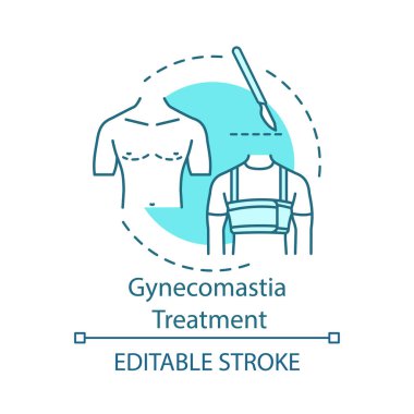 Gynecomastia treatment concept icon clipart