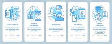 Li ile mobil uygulama sayfası ekranı onboarding Plastik cerrahi merkezi