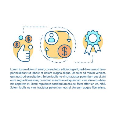 Tavsiye pazarlama programı makale sayfa vektör şablonu. Brochur