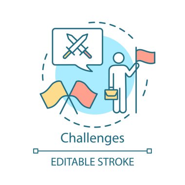 Kavram simgesine meydan okuyor. Gol başarı, başarı, savaş winni