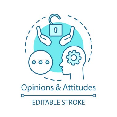 Görüşler ve tutumlar turkuaz kavram simgesi. Pozitif düşünme, 