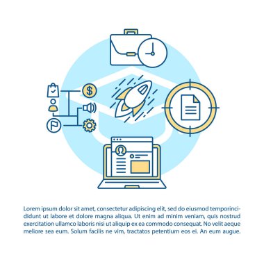 Eğitim mavi daire makale sayfa vektör şablonu. Broşür, ma