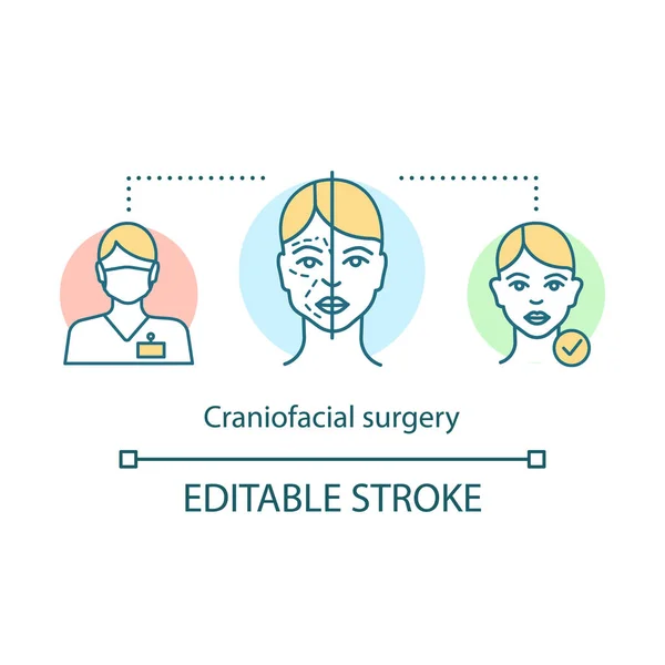Craniofacial műtét koncepció ikon — Stock Vector