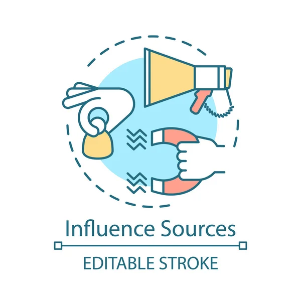 Influence sources concept icon. Customer attraction strategy ide