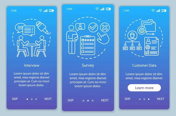 Klienci Metody Profilu Niebieski Gradient Dołączania Ekranu Aplikacji Mobilnej Szablonu — Wektor stockowy