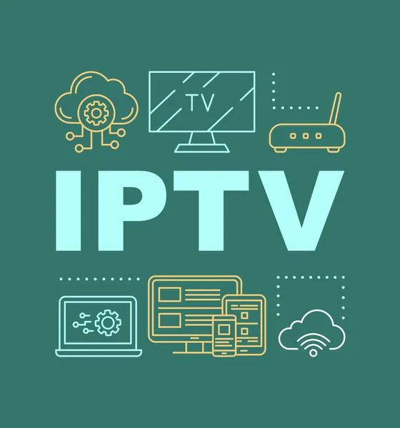 IPTV pino parola concetti banner. Presentazione, sito web. Televisore, io... — Vettoriale Stock