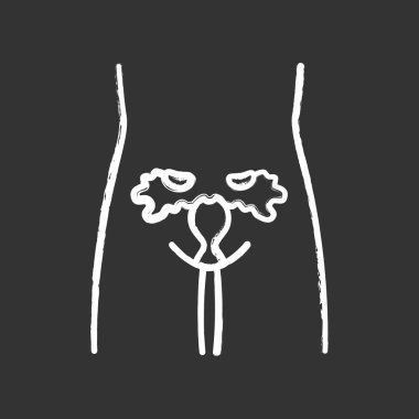 Hasta kadın üreme sistemi tebeşir simgesi. Infertilite. Boğaz lı insan