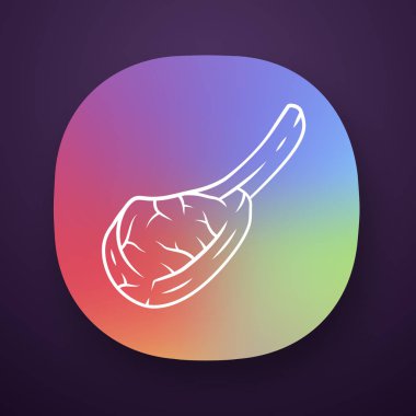 Tomahawk biftek uygulaması simgesi. Kasaplar et. Et üretimi ve sal