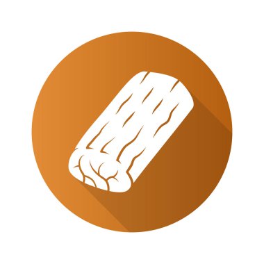 Rosto düz tasarım uzun gölge glyph simgesi. Kasaplar et. Ingredie