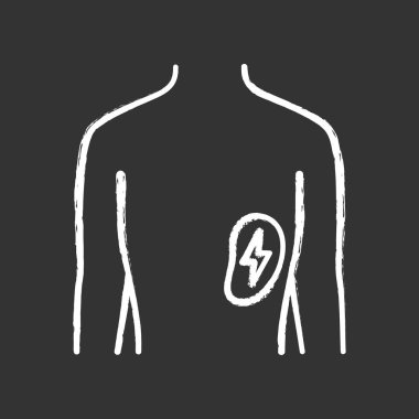 Hasta dalak tebeşir simgesi. İnsan organı ağrıyor. İnsanlar hastalığı. Unhealt