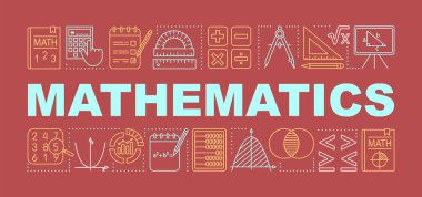Matematik kelime kavramları afiş. Sunum, web sitesi. Yalıt