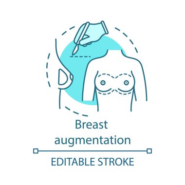Breast augmentation concept icon clipart