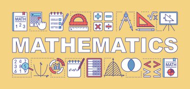 Matematik kelime kavramları afiş. Sunum, web sitesi. Yalıt