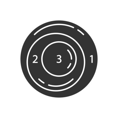 Varoluşsal grafik glyph simgesi. Mantıksal ifadeler için diyagram. Bilginin sembolik temsili. Veri görselleştirme. Siluet sembolü. Negatif boşluk. Vektör izole illüstrasyon